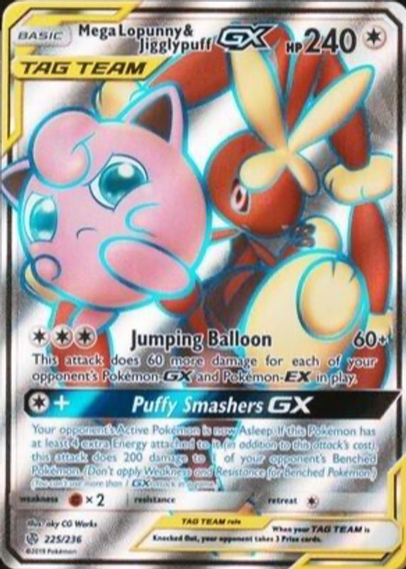 Mega Lopunny And Jigglypuff Gx 2019 Sun And Moon Cosmic Eclipse 225 236 Holo Full Art Price